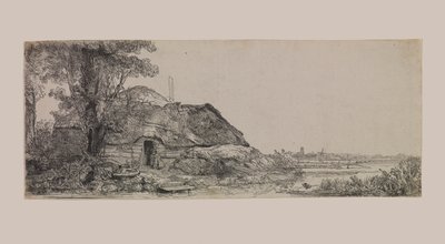 Paesaggio con cottage e grande albero da Rembrandt van Rijn