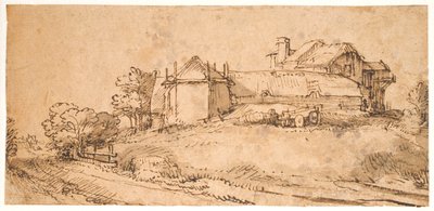 Paesaggio con una fattoria e un fienile da Rembrandt van Rijn