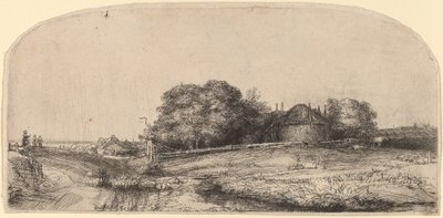 Paesaggio con fienile e gregge di pecore da Rembrandt van Rijn