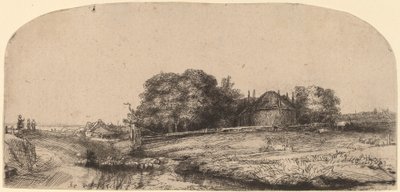 Paesaggio con un Fienile e un Gregge di Pecore da Rembrandt van Rijn