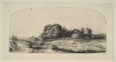 Paesaggio con fienile e gregge di pecore da Rembrandt van Rijn