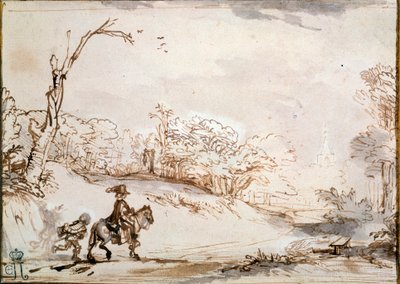 Paesaggio con un cavaliere, 1648-1650 da Rembrandt van Rijn