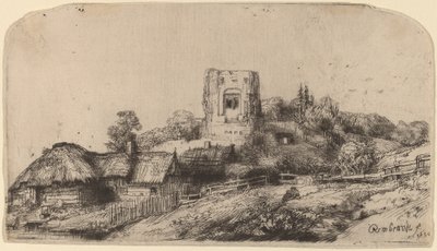 Paesaggio con una torre quadrata da Rembrandt van Rijn