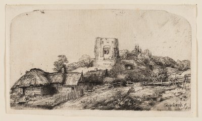 Paesaggio con una torre quadrata da Rembrandt van Rijn