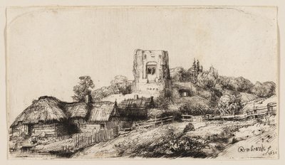 Paesaggio con una torre quadrata da Rembrandt van Rijn