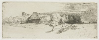 Paesaggio con un fabbricato agricolo e la “casa con la torre” da Rembrandt van Rijn
