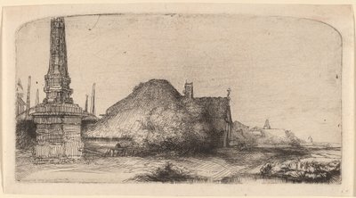Paesaggio con un obelisco da Rembrandt van Rijn