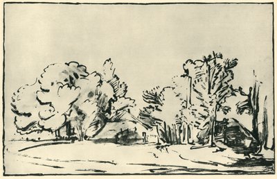 Paesaggio con due cottage, c1650-1655 da Rembrandt van Rijn
