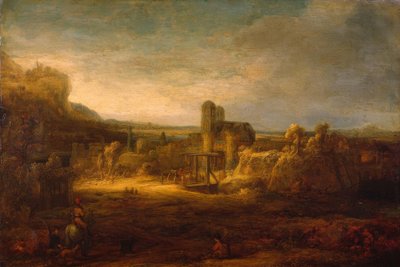 Paesaggio con un ponte levatoio da Rembrandt van Rijn