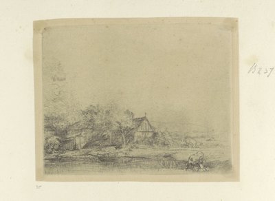 Paesaggio con mucche che bevono da Rembrandt van Rijn