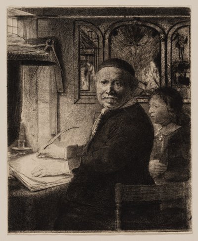 Lieven Willemsz van Coppenol, maestro di scrittura: la lastra più piccola da Rembrandt van Rijn