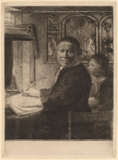 Lieven Willemsz van Coppenol: la lastra più piccola, c. 1658 da Rembrandt van Rijn