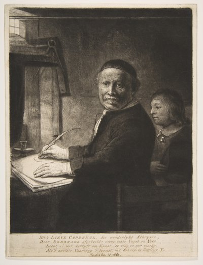 Lieven Willemsz van Coppenol con suo nipote, ca. 1658 da Rembrandt van Rijn