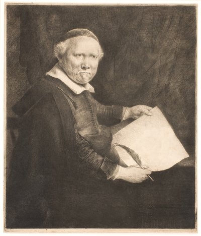 Lieven Willemsz van Coppenol, maestro di scrittura: la lastra più grande da Rembrandt van Rijn