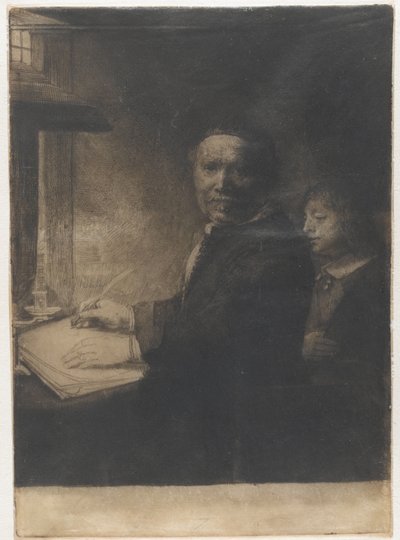 Lieven Willemsz. van Coppenol, maestro calligrafo: la lastra più piccola da Rembrandt van Rijn