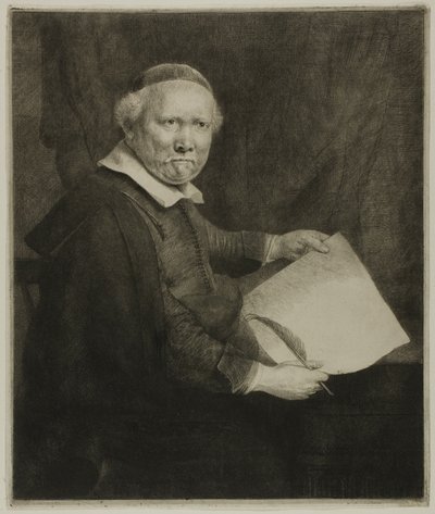 Lieven Willemsz. von Coppenol, maestro di scrittura: La lastra più grande da Rembrandt van Rijn