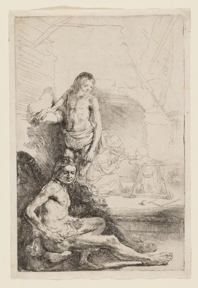 Nudo maschile seduto e in piedi da Rembrandt van Rijn