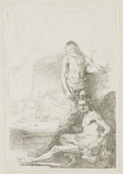 Nudo maschile, seduto e in piedi da Rembrandt van Rijn