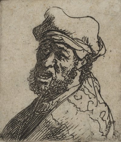 Uomo che grida, tre quarti a sinistra: busto da Rembrandt van Rijn