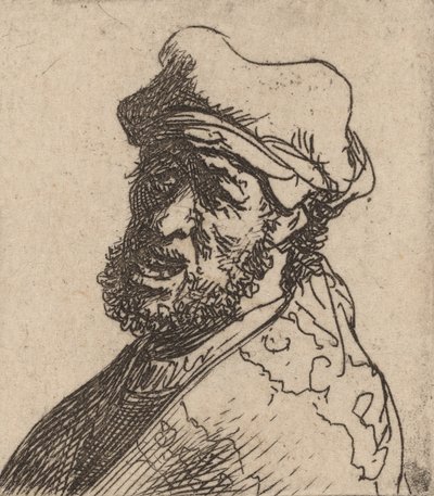 Uomo che grida, tre quarti a sinistra da Rembrandt van Rijn