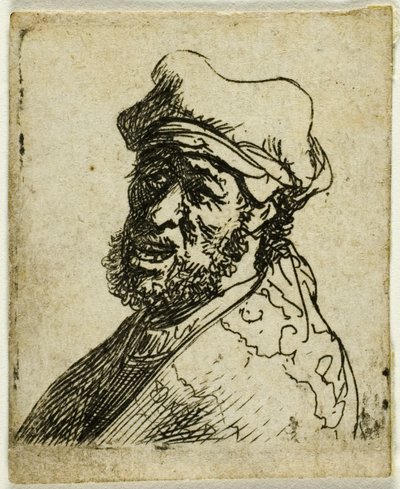 Uomo che grida, tre quarti a sinistra: busto da Rembrandt van Rijn