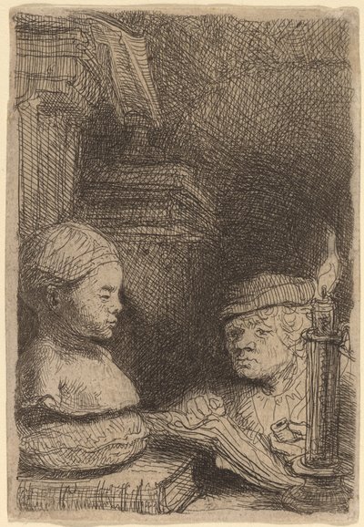 Uomo che disegna da un calco da Rembrandt van Rijn
