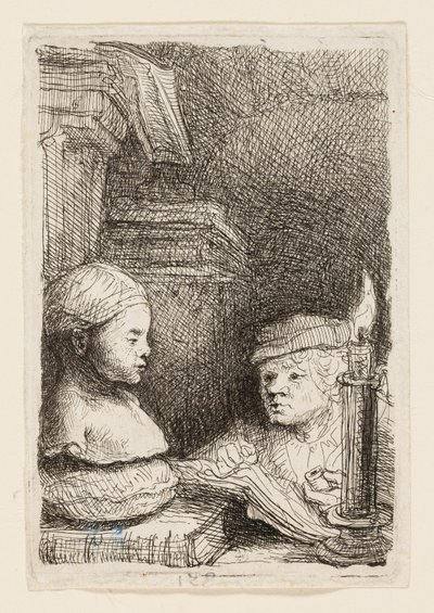 Uomo che disegna da un calco da Rembrandt van Rijn