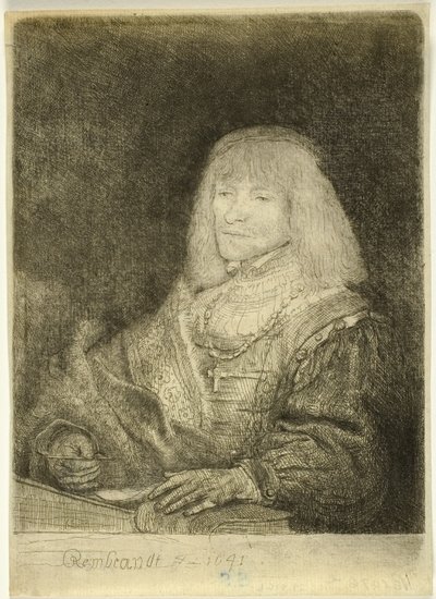 Uomo alla scrivania con croce e catena da Rembrandt van Rijn