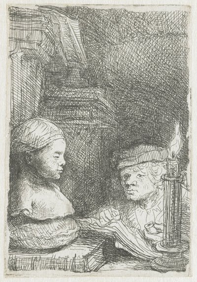Uomo che disegna da un calco da Rembrandt van Rijn