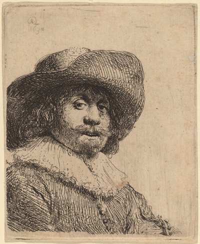 Uomo con cappello a tesa larga da Rembrandt van Rijn