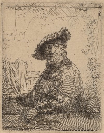 Uomo in un Pergolato, 1642 da Rembrandt van Rijn
