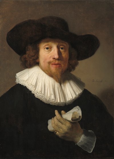 Uomo con spartito musicale, 1633 da Rembrandt van Rijn