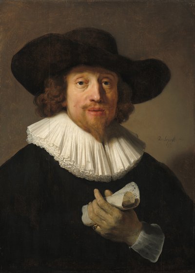 Uomo con un Foglio di Musica da Rembrandt van Rijn