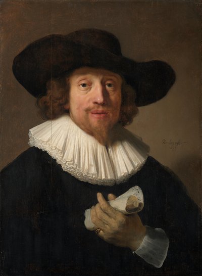 Un uomo con uno spartito da Rembrandt van Rijn
