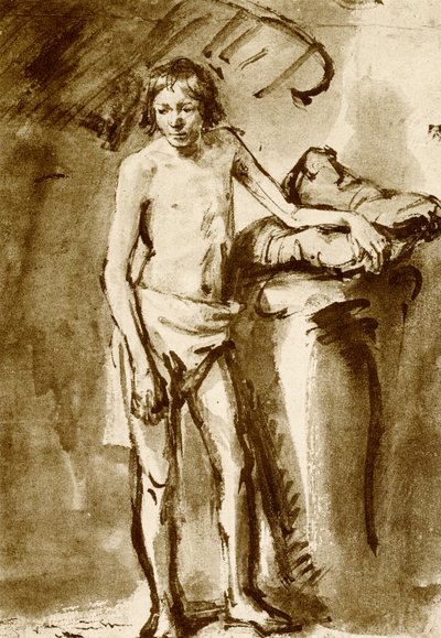 Disegno di nudo per un giovane da Rembrandt van Rijn