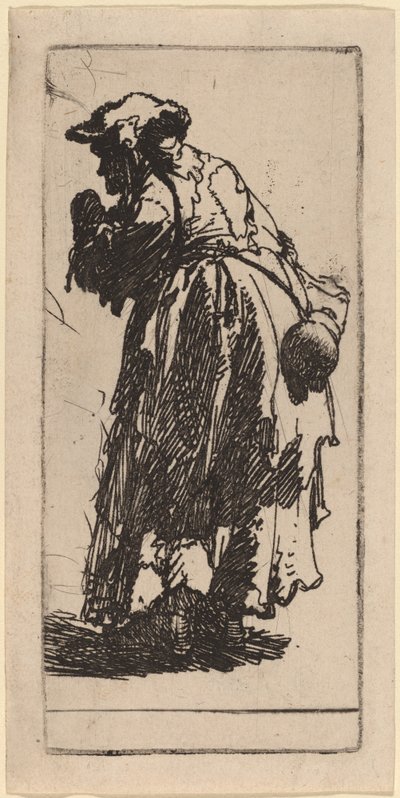Vecchia mendicante con una zucca da Rembrandt van Rijn