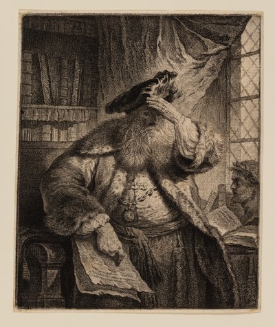 Vecchio che Si Ripara gli Occhi con la Mano da Rembrandt van Rijn