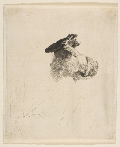 Vecchio che si copre gli occhi con la mano, ca. 1639 da Rembrandt van Rijn