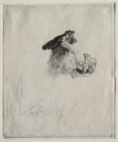 Vecchio che si ripara gli occhi con la mano da Rembrandt van Rijn
