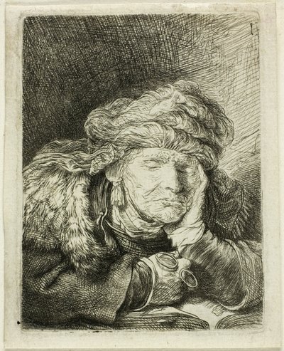Vecchia donna che dorme da Rembrandt van Rijn
