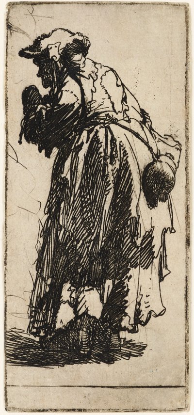Vecchia mendicante con una zucca da Rembrandt van Rijn