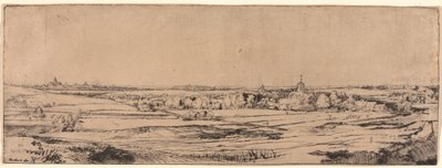 Panorama nei pressi di Bloemendaal con la tenuta di Saxenburg (il campo del Goldweigher) da Rembrandt van Rijn