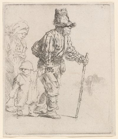 Famiglia di contadini in viaggio da Rembrandt van Rijn