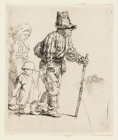 Famiglia di contadini in viaggio da Rembrandt van Rijn