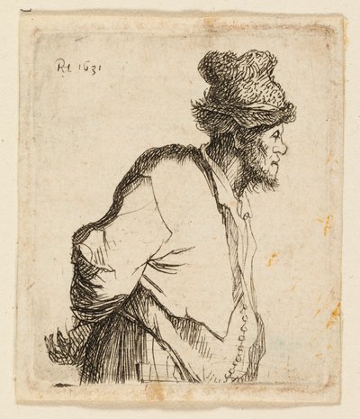 Contadino con le mani dietro la schiena da Rembrandt van Rijn