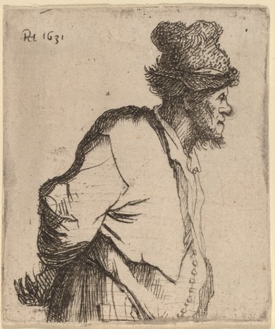 Contadino con le mani dietro la schiena da Rembrandt van Rijn