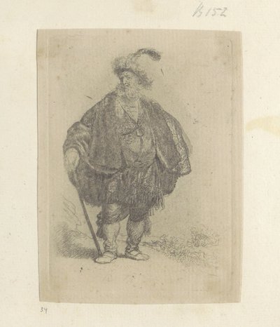 Uomo persiano (serie Recueil de quatre-vingt-cinq estampes originales) da Rembrandt van Rijn