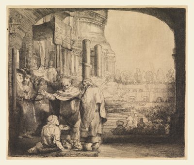 Pietro e Giovanni alla porta del tempio da Rembrandt van Rijn