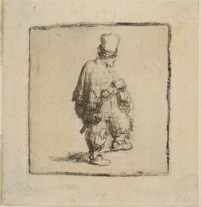 Polacco in piedi con le braccia incrociate da Rembrandt van Rijn