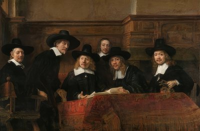 Ritratto dei capi della corporazione dei tessitori ad Amsterdam da Rembrandt van Rijn